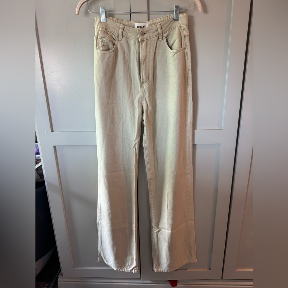 ROLLA'S Heidi loose straight high rise Cream Denim